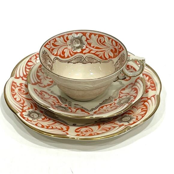 Schwarzenhammer bavaria 3 pc german trio teacup saucer dessert plate orange mcm - Picture 2 of 12